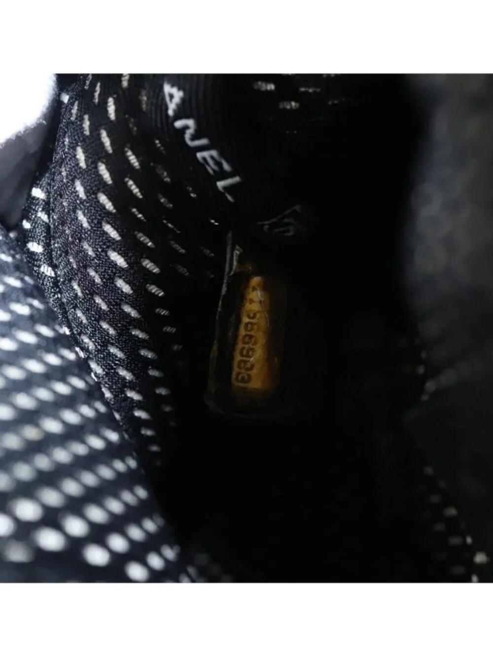 Authentic CHANEL Sports Shoulder Bag Coated Canvas Black CC